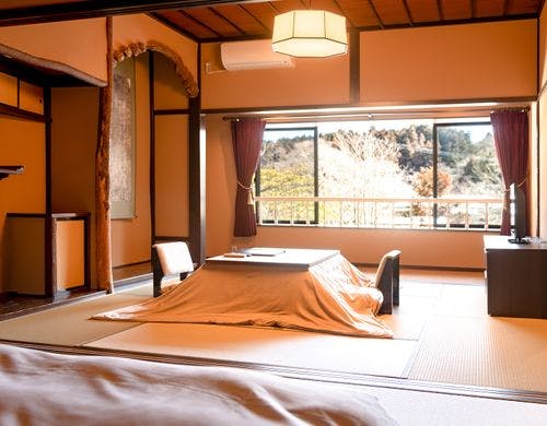 豆桜の本間の冬景色