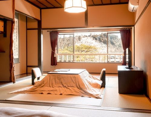 箱根薔薇の本間の冬景色