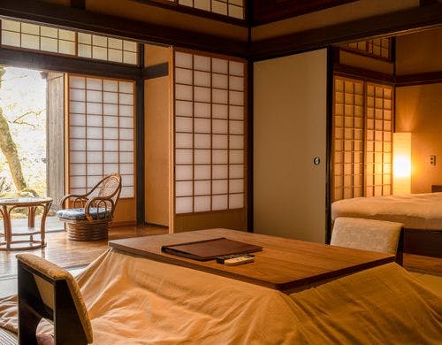 藤壺の居間・寝室・広縁の冬景色