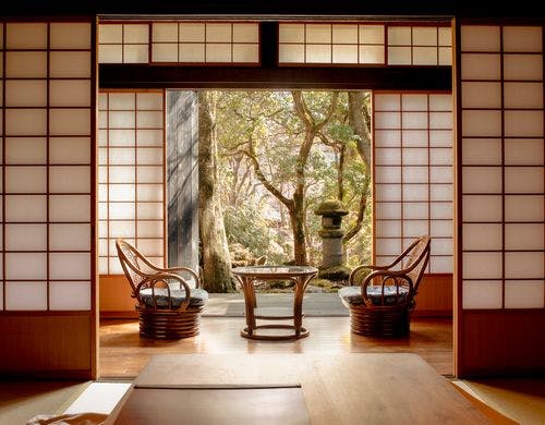 藤壺の本間・広縁の冬景色