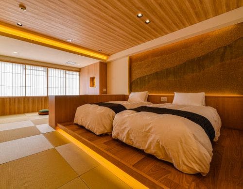 和モダンルーム　シングルベッド×2台