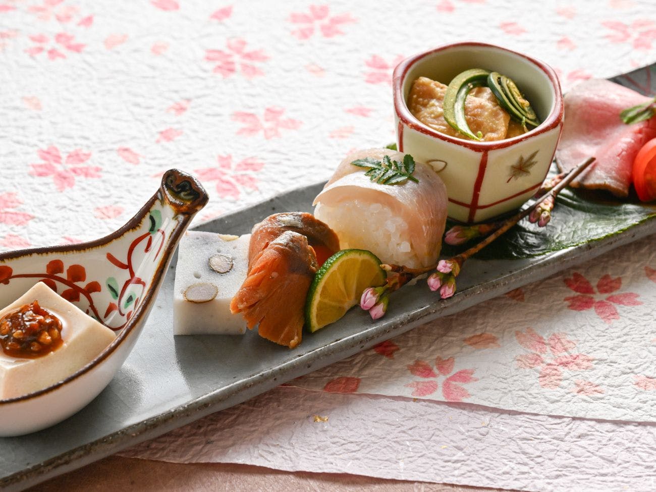 Makan malam | Kaiseki dasar musim semi (contoh menu)