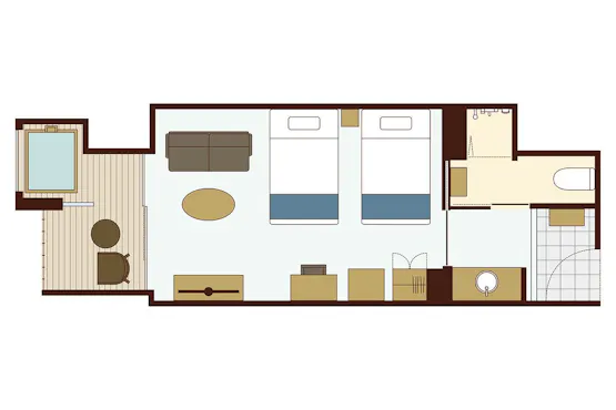 Twin (Bath) "East" ※Denah Kamar