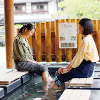 【Pekan Mata air panas Tamatsukuri】Rendaman kaki berbumbung (Dataran Himegami)