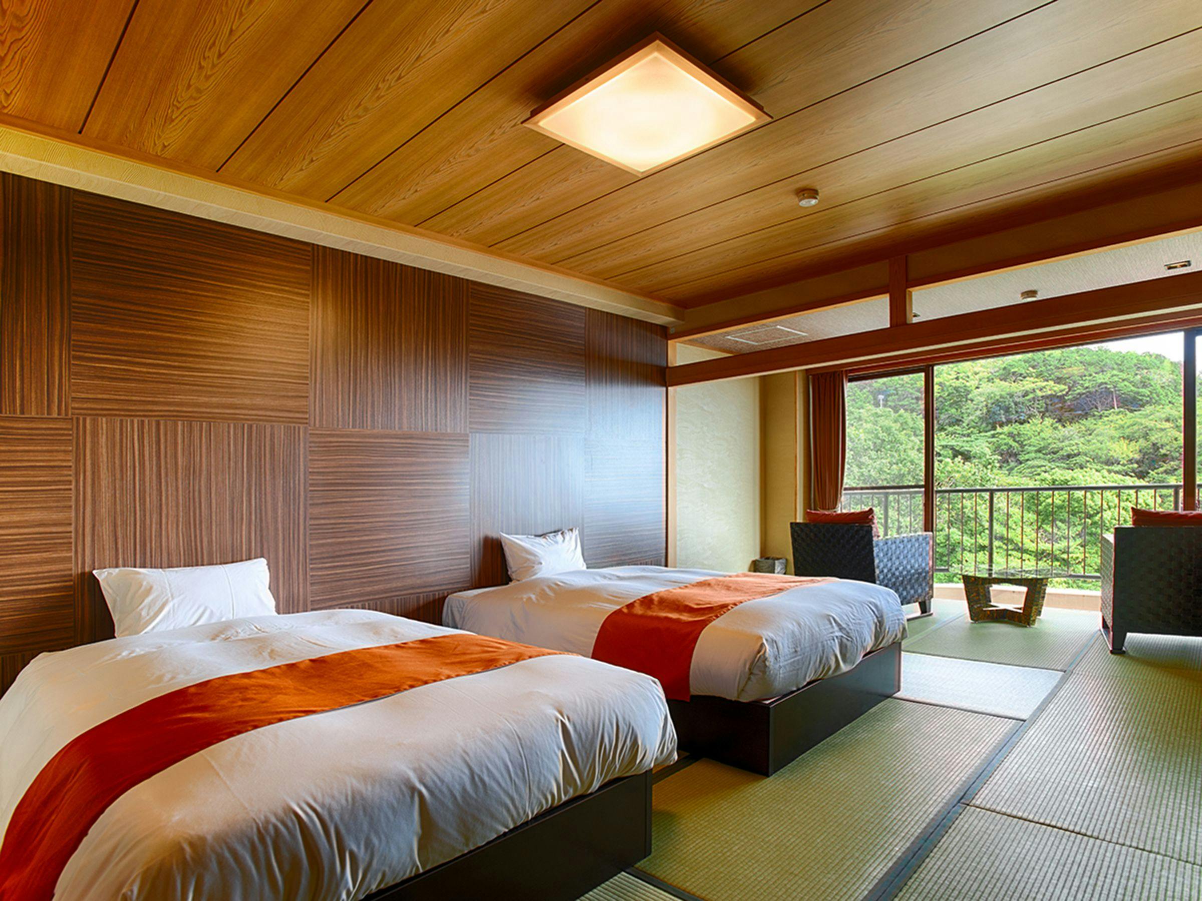 【禁煙】海眺め和ベットツイン（中央館）