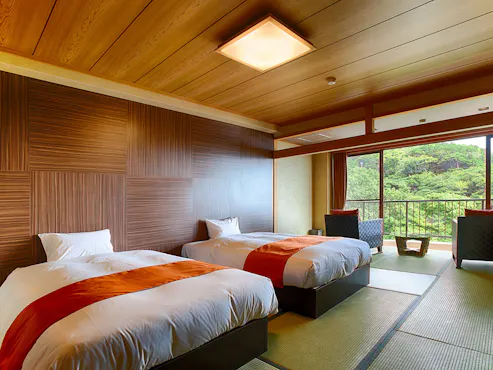 【禁煙】海眺め和ベットツイン(中央館)