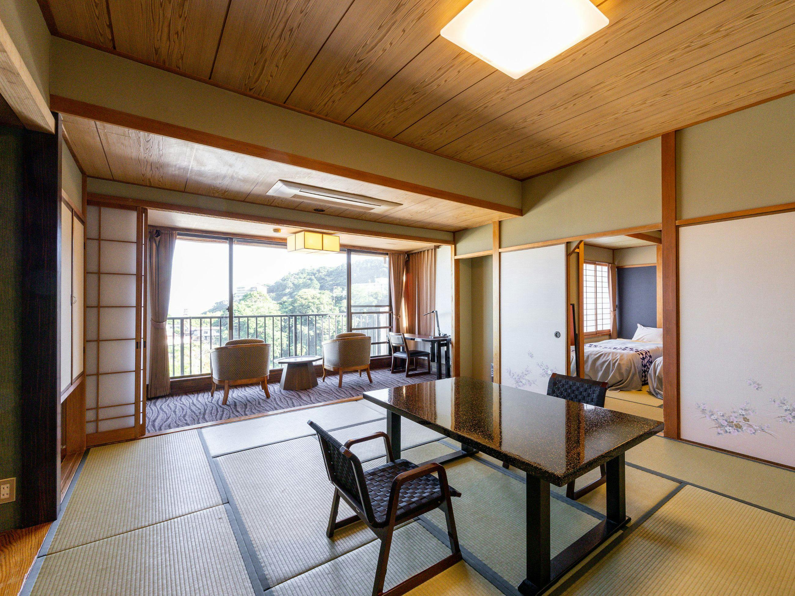 【ฮานะ ทาจิบานะคัง】ห้องหลักพร้อมเตียงแบบญี่ปุ่นและห้องเสริม