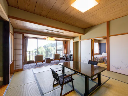 【ฮานะ ทาจิบานะคัง】ห้องหลักพร้อมเตียงแบบญี่ปุ่นและห้องเสริม