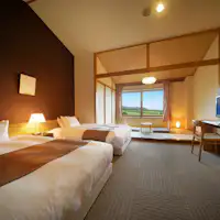 ห้องพักแบบญี่ปุ่นและตะวันตกพร้อมพรม