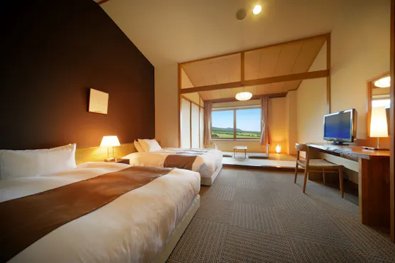 ห้องพักแบบญี่ปุ่นและตะวันตกพร้อมพรม