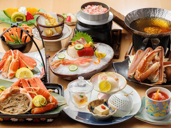 <夕食のみ・朝食なし>【白扇|蟹】蟹を味わい尽くす贅沢会席<蟹会席/半個室>展望ジャグジー付客室