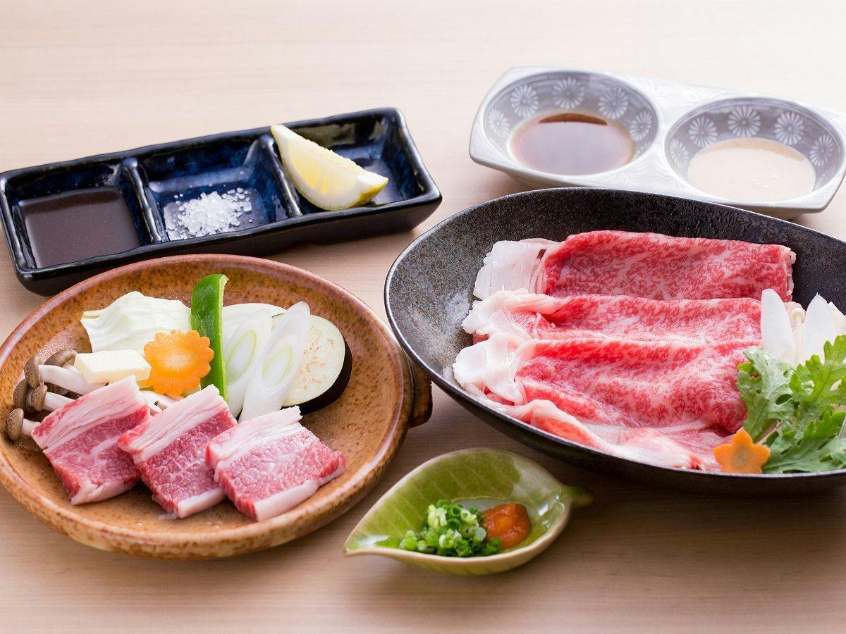 【若女将イチオシ和牛会席】しまね和牛陶板焼き×しまね和牛しゃぶしゃぶ