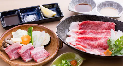 【若女将イチオシ和牛会席】しまね和牛陶板焼き×しまね和牛しゃぶしゃぶ