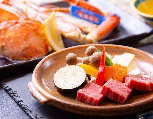 冬季限定！松葉ガニ1/2杯×しまね和牛会席