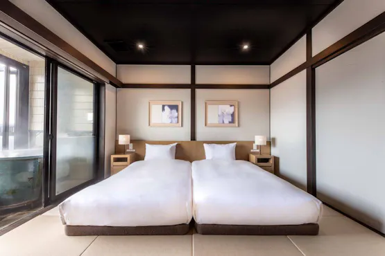 ห้องพักแบบญี่ปุ่นและตะวันตกมาตรฐานเตียงคู่