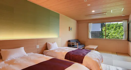 【Kamar Twin Gaya Jepang dan Barat di Gedung Baru/Contoh】