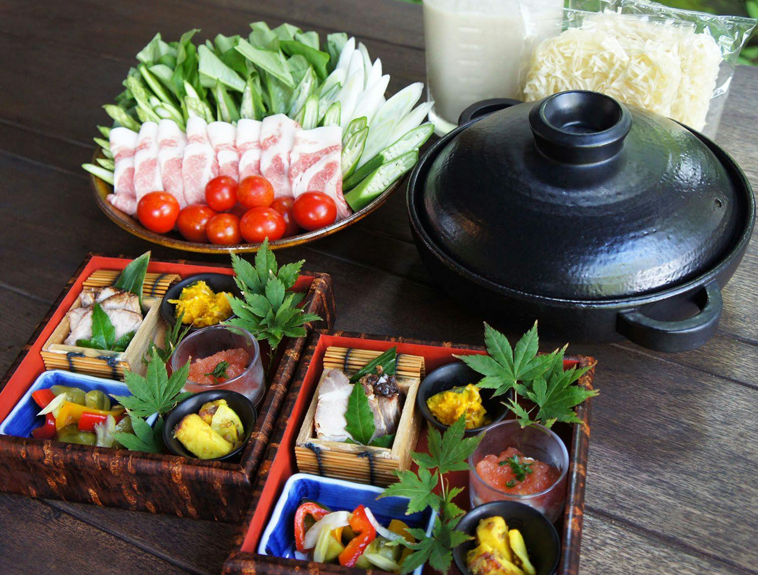 豆乳鍋と先付け