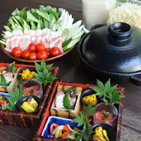 豆乳鍋と先付け