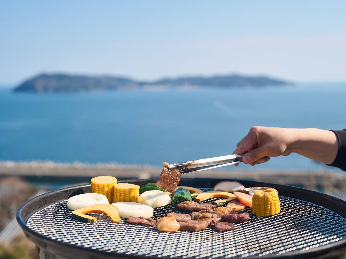 海を眺めながらのBBQは格別