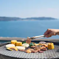 海を眺めながらのBBQは格別