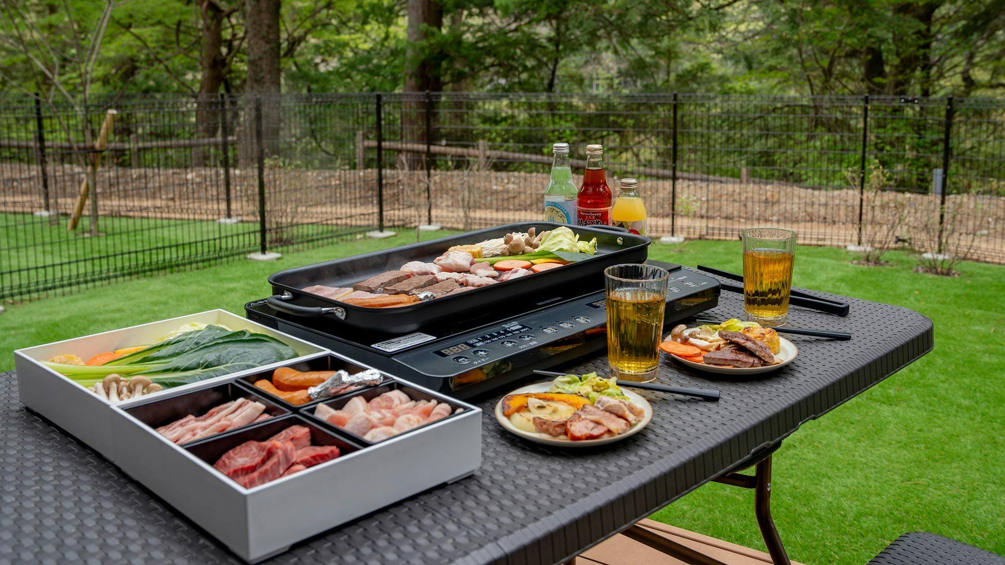 夕食：足利マール牛入り鉄板焼きセット