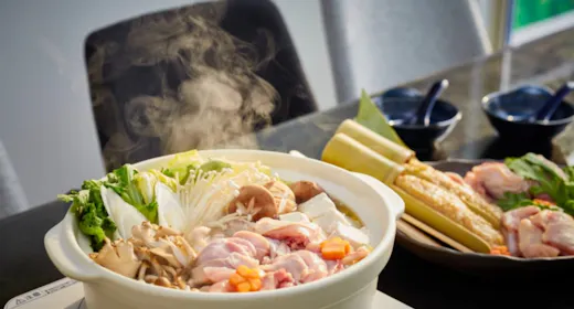 A棟:7月~9月【夕食:鶏塩鍋プラン】1日1組限 プール・サウナ・温泉付き貸切ヴィラ※最大8名様