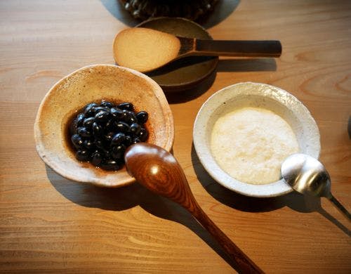 丹波黒豆煮豆と山の芋
