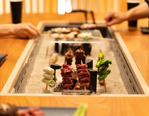 雪柳 囲炉裏食事