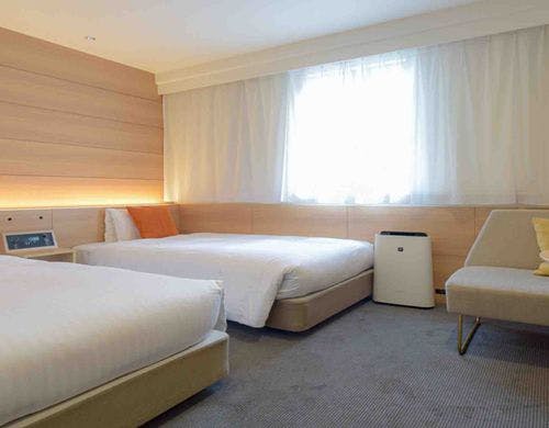 110cm幅シングルベッド2台をご用意。