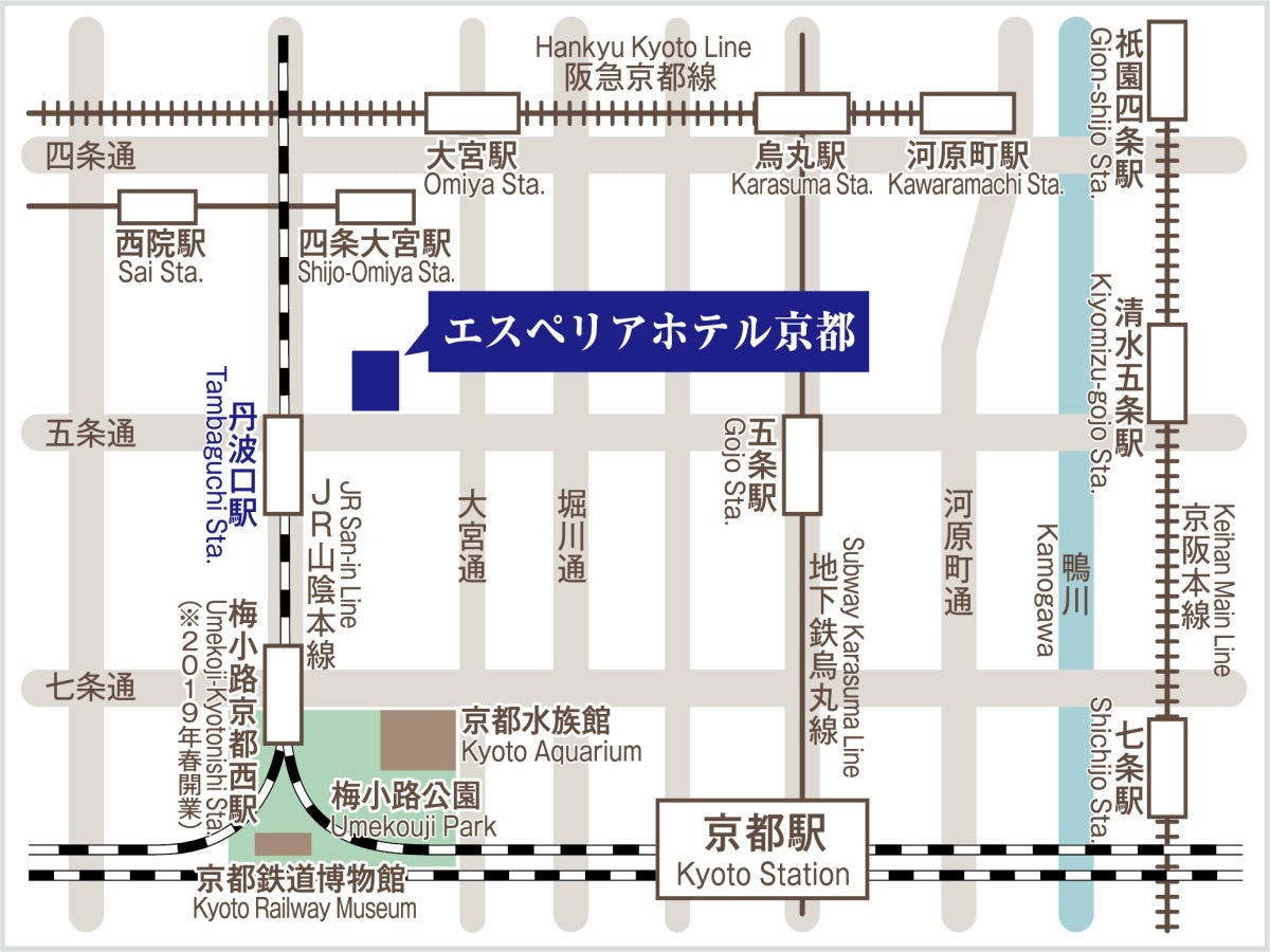 エスペリアホテル京都　周辺マップ