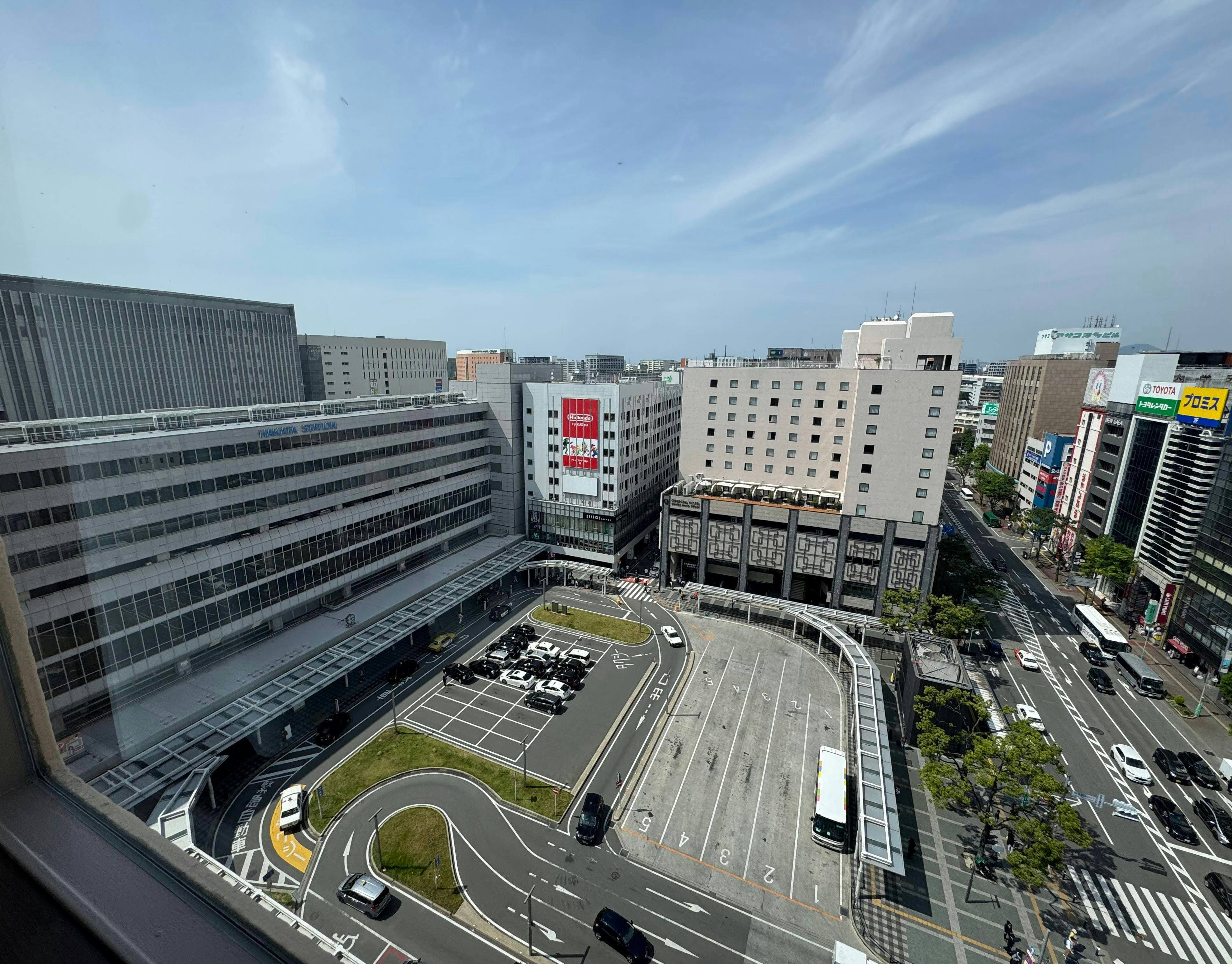 A wonderful view from the top floor of the Hotel♪