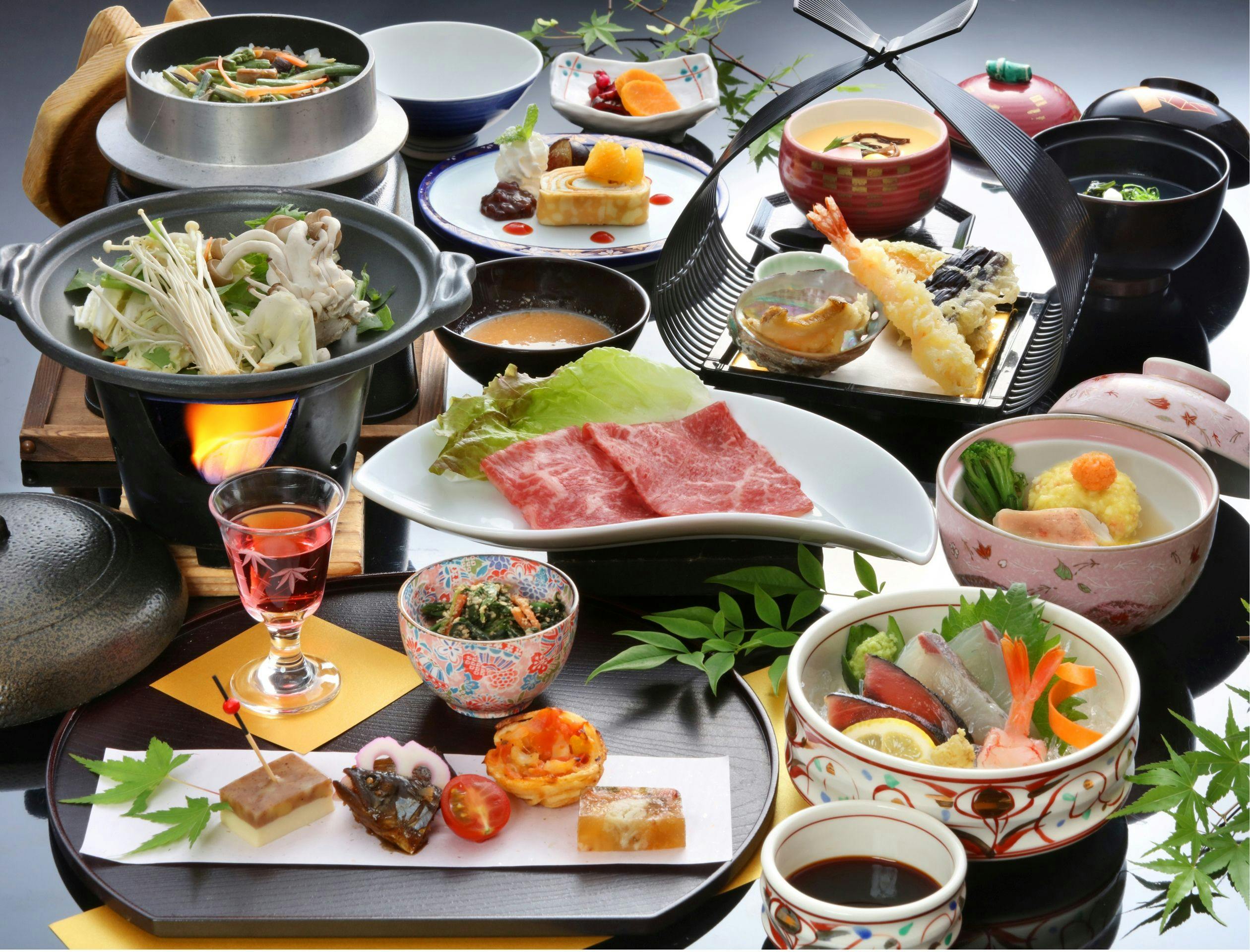 "하카타 와규 도판 찜구이" 특별 가이세키 요리