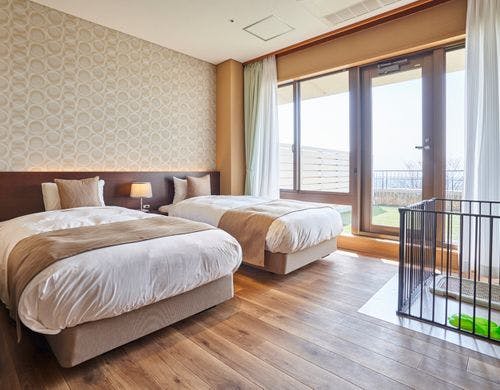 お部屋で、わんちゃんとお食事できます。