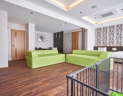 お部屋で、わんちゃんとお食事ができます。