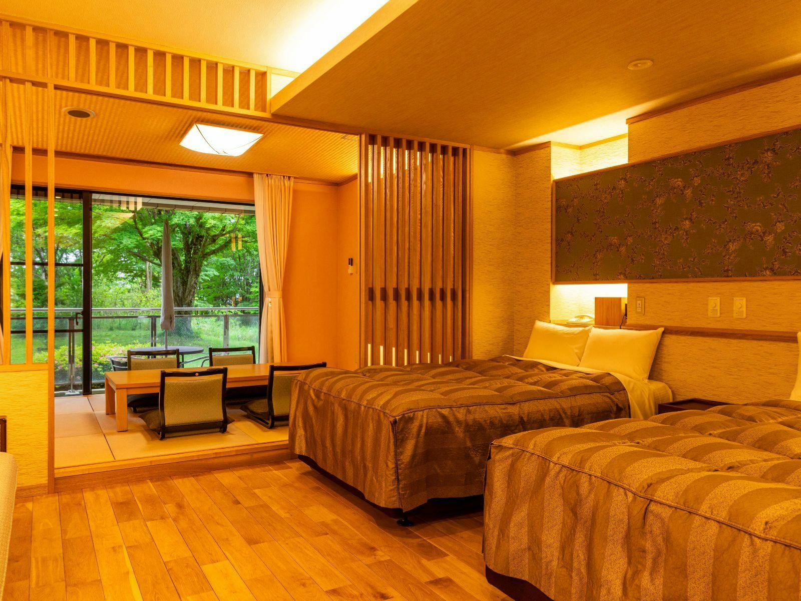 ห้องพักสไตล์ญี่ปุ่น-ตะวันตกสำหรับการพักผ่อนอย่างสบายใจ