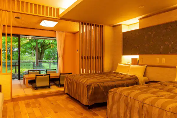 ห้องพักสไตล์ญี่ปุ่น-ตะวันตกสำหรับการพักผ่อนอย่างสบายใจ