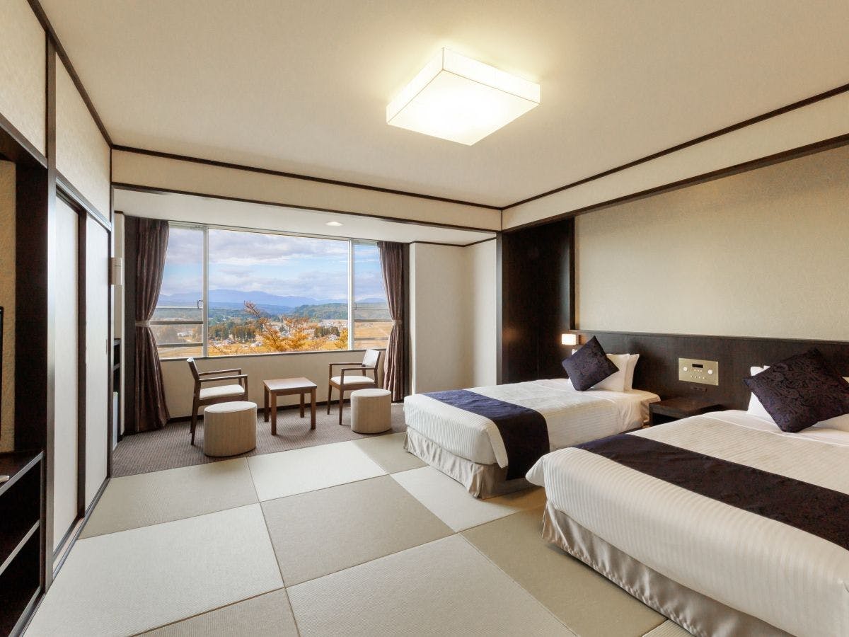 ห้องพักแบบญี่ปุ่นซูพีเรียทวิน (37 ตร.ม.) [ปลอดบุหรี่]