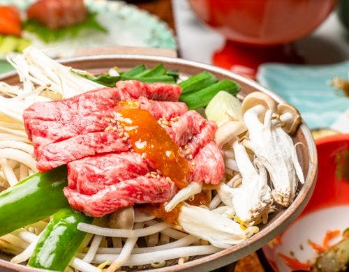 【夕食】飛騨牛陶板焼き