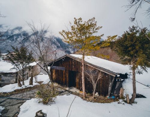 冬の貸切露天風呂