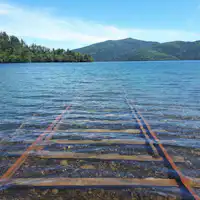 The lakebed railway leading to Lake Shikaribetsu