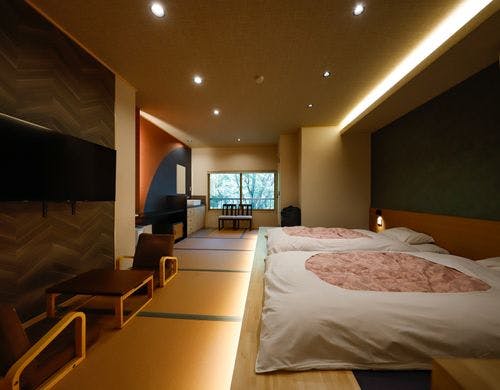 和モダンコンパクト客室からの景色