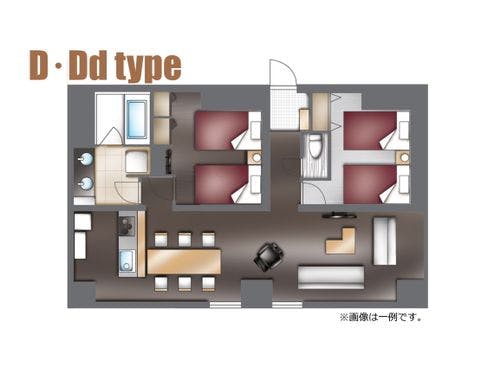 デラックスルーム間取り図　※一例です。