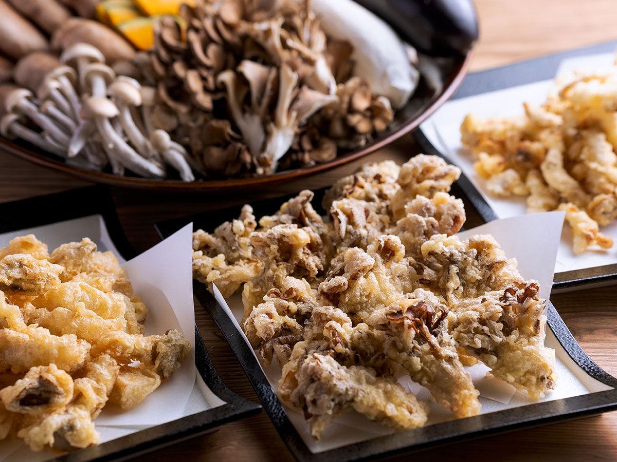 Tempura jamur khas penginapan kami!