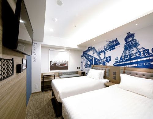 17平米禁煙、シングルベッドｘ2台のお部屋