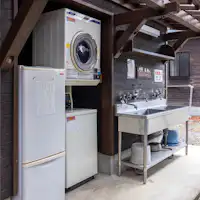 มีเครื่องซักผ้าและเครื่องอบผ้าส่วนกลางในพื้นที่ (มีค่าใช้จ่าย)