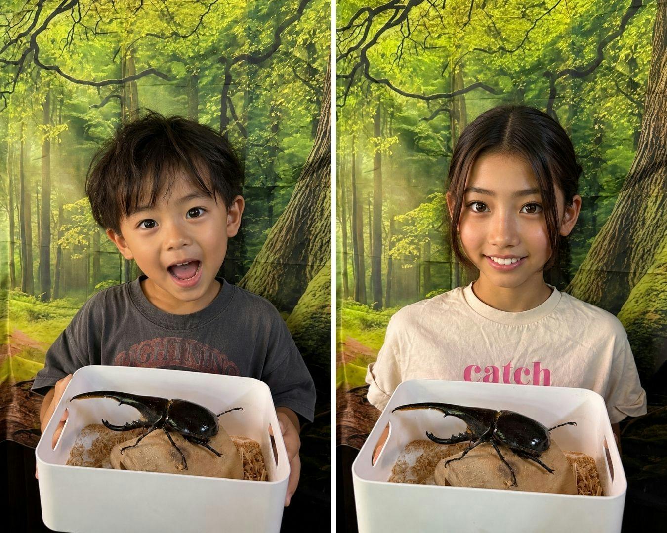 좋아하는 장수풍뎅이와 기념사진