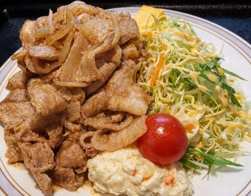 朝食生姜焼き御前