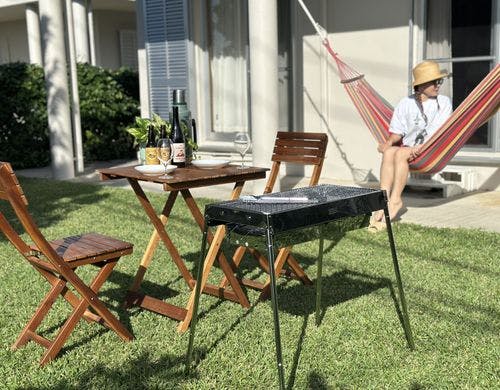 お庭でＢＢＱができます