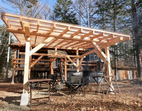 自然に囲まれてBBQ