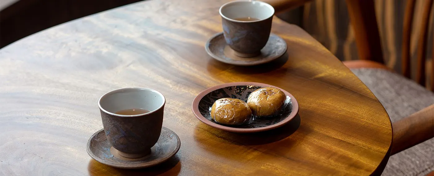 大黒饅頭とお茶のサービス
